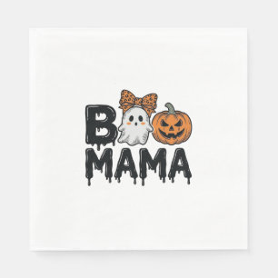 Boo Mama Halloween Geest Pompoen Moeder Shirt Ontw Servet