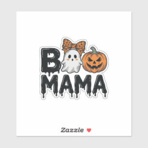 Boo Mama Halloween Geest Pompoen Moeder Shirt Ontw Sticker