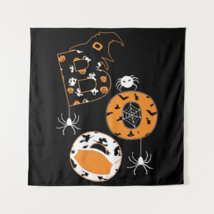 Boo Mask Spider Witch Pumpkin Patroon Wandkleed