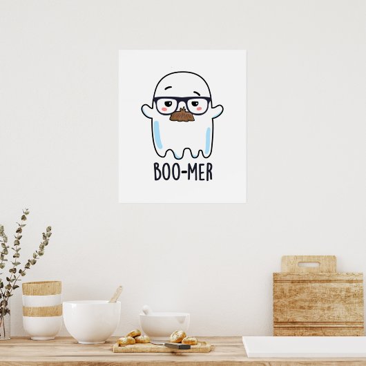 Boo-mer Funny Middle Aged Ghost Pun Poster (Keuken)