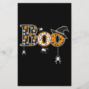 Boo met spinnen en heks Pet Halloween Briefpapier