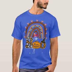 Boo met spinnen en heks Pet Halloween regenboog 2 T-shirt