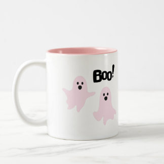 Boo mignon Halloween Fantômes roses Éffrayant Mug