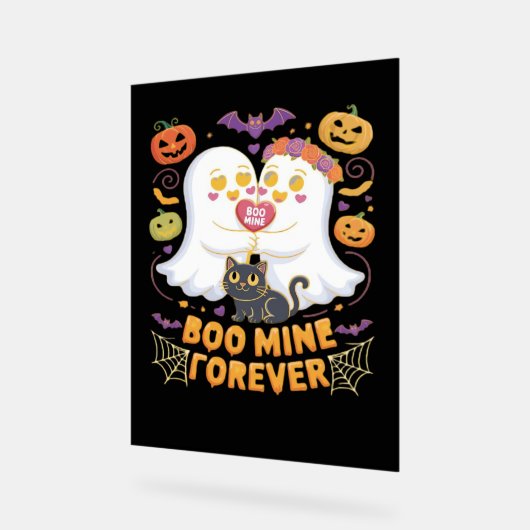 Boo Mine Forever Mignonne Fantômes Noir Chat Aimer (Angle)