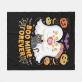 Boo Mine Forever Schattige Ghosts Black Cat Love H Fleece Deken (Voorkant (Horizontaal))