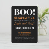 BOO | Modern Halloween Party Invitation Kaart (Staand voorkant)