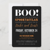 BOO | Modern Halloween Party Invitation Kaart (Voorkant)