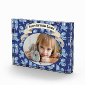 Boo Octopus Blue Cute Kids Birthday Foto (Rechts)