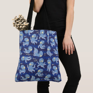 Boo Octopus Blue Kinder Clothing & Décor Draagtas
