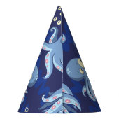 Boo Octopus Blue Kinder Clothing & Décor Feesthoedjes (Achterkant)