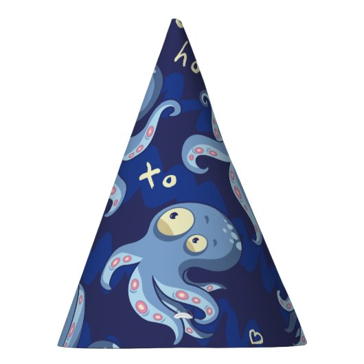 Boo Octopus Blue Kinder Clothing & Décor Feesthoedjes (Rechts)