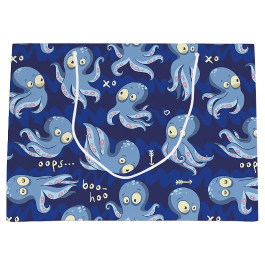 Boo Octopus Blue Kinder Clothing & Décor Groot Cadeauzakje (Voorkant)