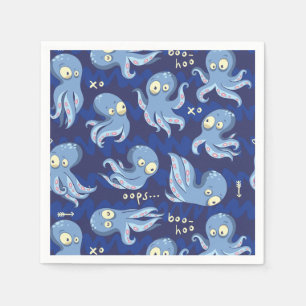 Boo Octopus Blue Kinder Clothing & Décor Servet