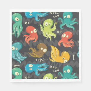 Boo Octopus Cute Multicolor Kinder Clothing & Déco Servet