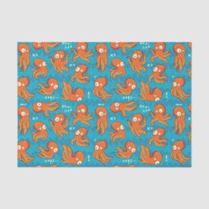 Boo Octopus Cute Oranje Kinder Clothing & Décor Tissuepapier