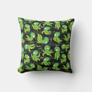 Boo Octopus Green Kinder Clothing & Décor Kussen