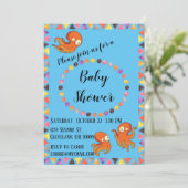 Boo Octopus Orange Baby shower Invitation (Debout devant)