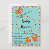 Boo Octopus Orange & Black Baby shower Invitation (Devant)