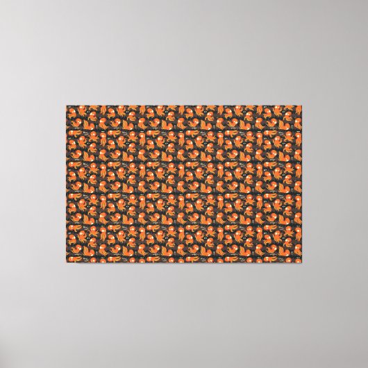 Boo Octopus Oranje en zwart Kinder Kleding en kled Canvas Afdruk (Voorkant)