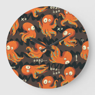 Boo Octopus Oranje en zwart Kinder Kleding en kled Grote Klok
