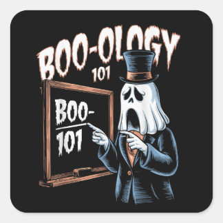 Boo-Ology 101, gelukkig Halloween Vierkante Sticker
