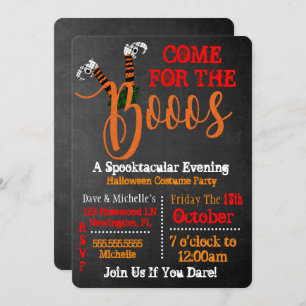 Boo on Booze en Boo Halloween Party Invitation Kaart