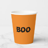 Boo oranje en zwarte spooky Halloween party Papieren Bekers (Voorkant)