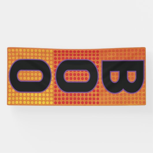 Boo Oranje Polka Dot Halloween Spandoek (Horizontaal)