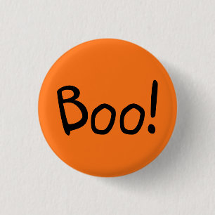 Boo oranje schattige handgeschreven typografie Hal Ronde Button 3,2 Cm