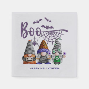 Boo Paarse Glitter Halloween Gnomes Servet