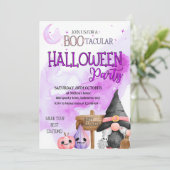 BOO paarse kabouter waterverf kinder Halloween fee Kaart (Staand voorkant)