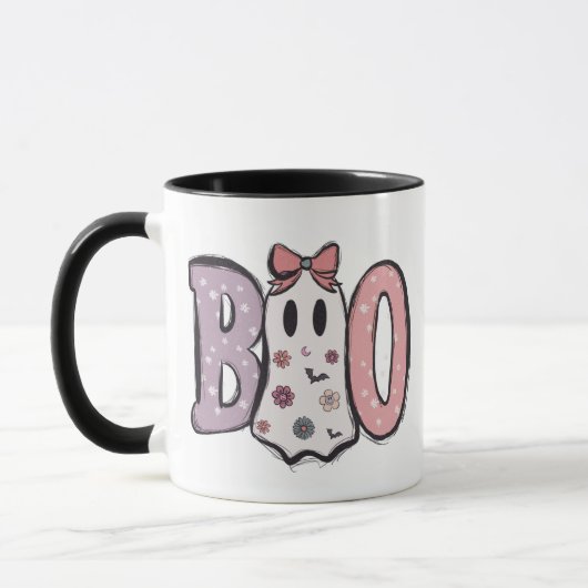 Boo - Pastel and Cute Ghost Mug d'Halloween modern (Gauche)