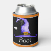 Boo. Pet van witte heks Blikjeskoeler (Blikje Voorkant)