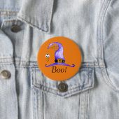 Boo. Pet van witte heks Ronde Button 7,6 Cm (In situ)
