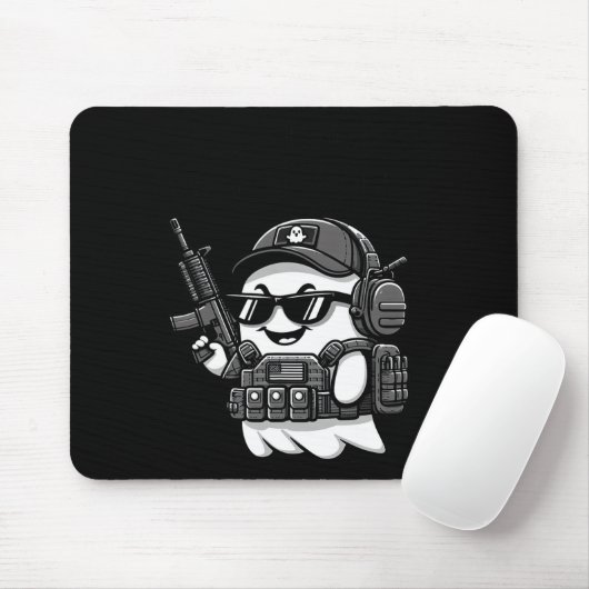 Boo Pew Tactical Ghost Costume Pistool Lover Hallo Muismat (Met muis)