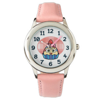 Boo Pink Cupcake horloge