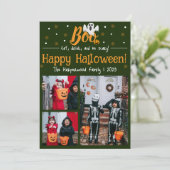 Boo pompoen jack-o-lantaarn Halloween Fotocollage Feestdagenkaart (Staand voorkant)