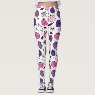Boo Pompoen Schedel Witte Leggings