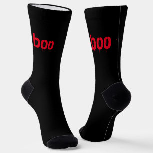 Boo red blood typografie eng spooky Halloween Sokken