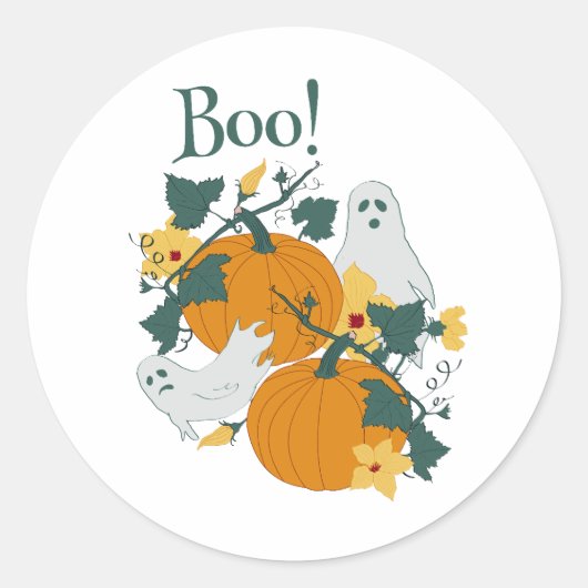 Boo. Ronde Sticker (Voorkant)