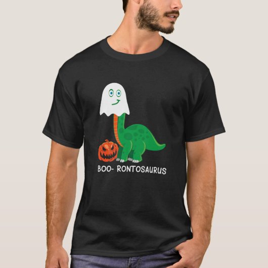 Boo-Rontosaurus Funny Halloween Ghost Dinosaur Lov T-shirt (Voorkant)