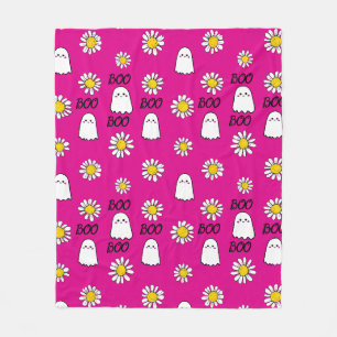 Boo, Roze geest en madeliefjes Fleece Deken