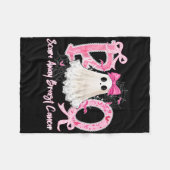 Boo Scare Away Borstkanker Halloween Lace Ghost Fleece Deken (Voorkant (Horizontaal))