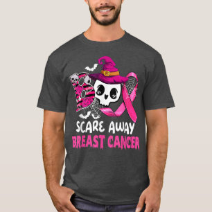 Boo Scare Away Breast Cancer Pink Ribbon Halloween T-shirt