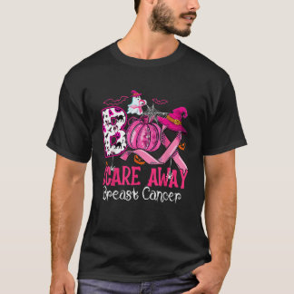 Boo Scare Away Breast Cancer Pink Ribbon Spider Ha T-shirt