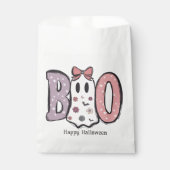 Boo Schattig Ghost Pastel Kleuren Happy Halloween Bedankzakje (Voorkant)