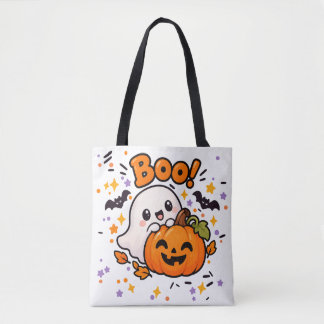 Boo Schattige Geest Pompoen Halloween Boodschappen Draagtas
