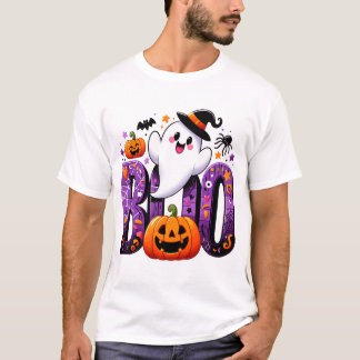 Boo Schattige Ghost Halloween Ontwerp T-shirt