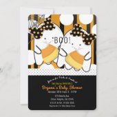 Boo Schattige Ghost Twin Girls Halloween Baby show Kaart (Voorkant)