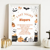 Boo Schattige "Late Night Diapers" Baby shower spe Poster